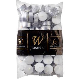 Windsor fyrfadslys 50-pak - hvid (På lager i varehus)