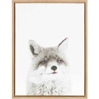 Kate og Laurel Sylvie Fox Sort og hvid portr?t indrammet l?rreds v?gkunst af Simon Te Tai 18x24 Natural