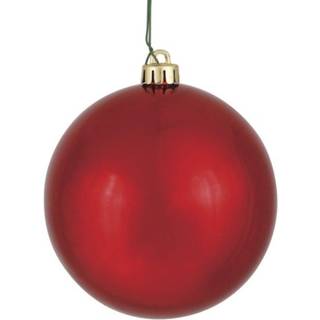 Vickerman 34895-4 """" Red Shiny Ball Christmas Tree Ornament (6 Pack) (N591003DSV)