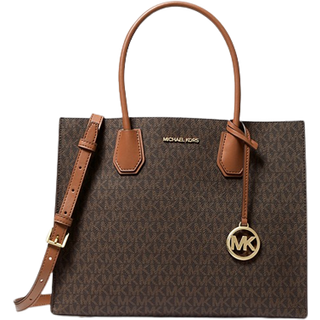 MK Mercer Large Logo Accordion Tote Bag - Brown - Michael Kors - ONE SIZE