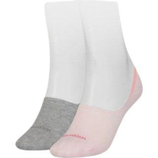 Calvin Klein 2-pak Women Mid Cut Footie Socks - Grey/Pink - Str 39/42 * Kampagne *