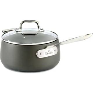 Helt bekldt HA1 hrdanodiseret nonstick saucepande 3,5 kvart induktionsovn sikker 350F Gryder og pander Kkkengrej Sort
