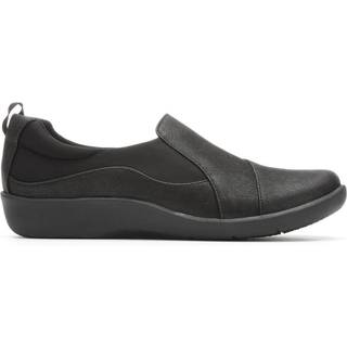 Clarks Womens Sillian Paz glider på loafer sort syntetisk nubuck 8 bred os