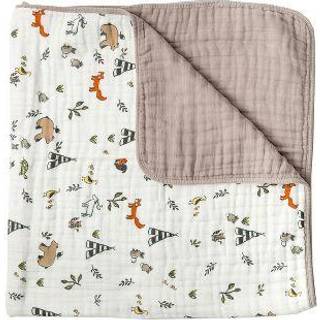 Lille Unicorn - Forest Friends Cotton Muslin Quilt T?ppe 100% bomuld Super Soft Babies og sm?b?rn Store 47 X 47 Maskinvaskbar