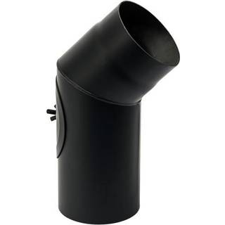 Metalbestos 250 mm knærør 45° m/renseklap sort røgrør