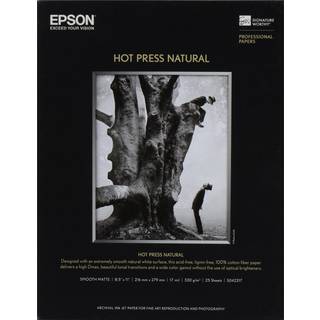 Epson Hot Press Fine Art Paper 17 mil 8,5 x 11 glat mat naturlig 25/pakke