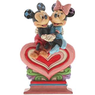 Enesco Disney -traditioner af Jim Shore Mickey og Minnie Mouse sidder p? hjertefigur 8,5 tommer multicolor