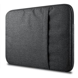 Tech-Protect Stof Laptop Sleeve 13-15" m. Ekstra Lomme (33 x 24 cm) - Mørkegrå