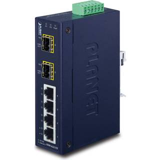PLANET ISW-621T netværksswitch Ikke administreret L2 Fast Ethernet (10/100) Blå