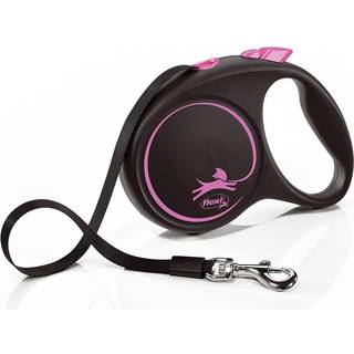 Flexi-line Black Design 5m - Lyserød / Med Bånd / L
