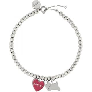 Radley Radley Silver Plated Friendship Bracelet with Jumping Dog and Pink Enamel Heart