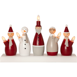 Star Trading - Advent Candlestick Santa Family - Multi - 20,5 cm