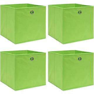 opbevaringskasser 4 stk. 32x32x32 stof grøn