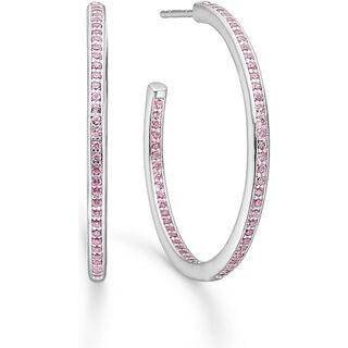 Studio Z øreringe i sølv med pink zirkoner, Ø28 mm