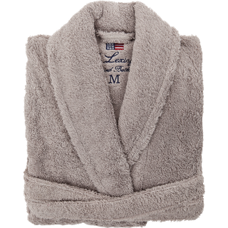Lexington Hotel Collection Velour Robe, Badekåbe Grey M