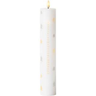 Sille Kalenderlys Ø5xH29cm Hvid/Guld/Sølv