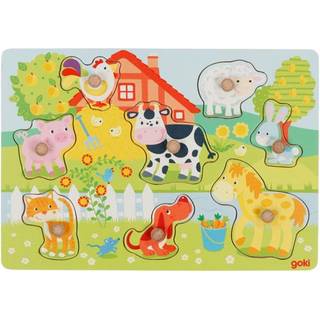 Goki - Farm animals lift-out puzzle - (57392) Wood