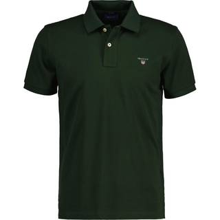 Gant Reg shield pique polo - Mørkegrøn - Str. S - Modish.dk