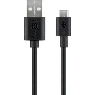 USB-A 2.0 til Micro USB lade- og datakabel, sort, 0,5m