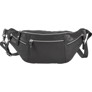 Style Frisco i sort. Stor bumbag / bæltetaske i smukt læder med mange rum og lommer