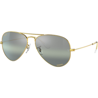 Ray - Ban Unisex RB3025 AVIATOR LARGE METAL 9196G4 Solbriller Metal Guld Grøn Pilot Polariseret Spejl