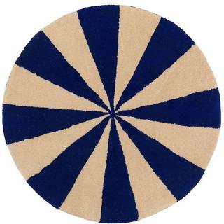Ferm Living Arch håndtuftet tæppe Ø70 cm Bright Blue/Offwhite