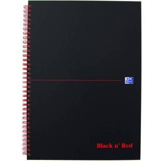 5 x Oxford Black’n’Red spiralblok A4 linjeret