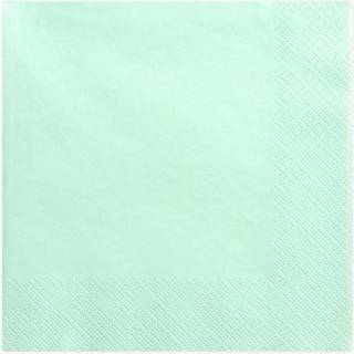20 stk. Mintgrønne Frokostservietter - Ensartet Farve, 3-lags, 33 cm