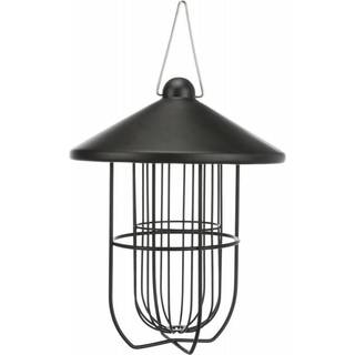 Trixie Fat ball feeder with roof 3 fat balls metal ø 19 × 24 cm black