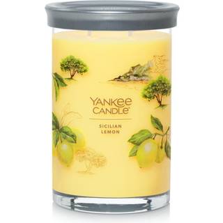 Yankee stearinlys siciliansk citron duftende signatur 20 oz stor tumbler 2-wick stearinlys over 60 timers forbr?ndingstid
