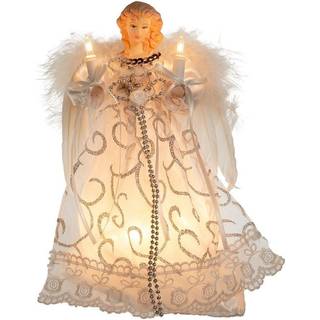 Kurt Adler UL 10-Light Angel Treetop 9-tommer hvid/s?lv