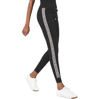 MK Logo Tape Textured Knit Joggers - Black - Michael Kors