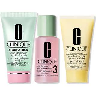 Clinique 3-faset systempleje  3-faset systempleje All About Clean 3 Step Skin 3 Mini Kits Liquid Facial Soap 30 ml + Clarifying Lotion 3 60 ml + Moisturizing Gel 30 ml 1 Stk. (129,00 kr / 1 stk.) - 1 Stk.