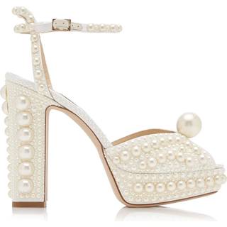 Jimmy Choo Saracria 120 embellished satin sandals - white - EU 42