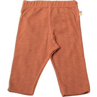 Leggings til baby blå uld-silke med ribform