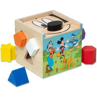 Melissa & Doug Disney Mickey Mouse & Friends Wood Shape Sortering Cube - Mickey Mouse Leget?j Klassisk tr?leget?j til babyer og sm?b?rn i alderen