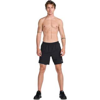 2XU Men's Aero 7 Inch Shorts Black/Silver Reflective, S