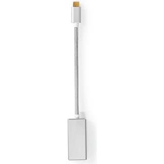 Nedis USB-C™ Adapter | USB 3.2 Gen 1 | USB-C™ Han | DisplayPort Hun | 0.20 m | Runde | Guldplateret | Flettet / Nylon | Sølv | Cover Window Box