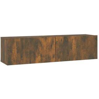 væghængt tv-bord 120x30x30 cm konstrueret træ røget egetræ