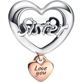 Pandora 782244C00 Silber Charm Love You Sister Herz