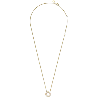 Pandora Gold Logo Pave Circle Necklace - 45cm