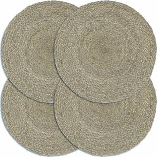 dækkeservietter 4 stk. rund 38 cm jute sort