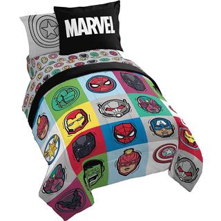 Jay Franco Marvel Avengers Pop 7 stykker i fuld st?rrelse senget?j - Inkluderer dyne & ark s?t - Super Soft Fade Resistent Microfiber (Official M