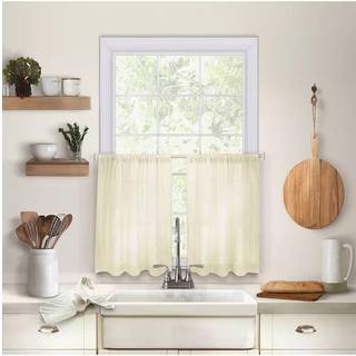 Elrene Home Fashions Cameron Linen Tier Curtains 30 """" W x 24 """" L hver (s?t af 2 lag) Gr?