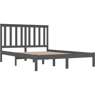 Sengeramme Massivt Fyrretræ - Sort / 140 x 190 cm