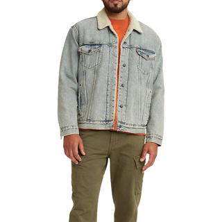 Levi'stil mænd. 16365-0070 Type 3 Sherpa-jakke blå (L), Casual, Bomuld, Denim