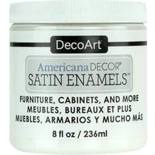 DecoArt Satin Enamels Akrylmaling - 8 fl oz - Ren hvid - Holdbar satinfinish, Ingen primer eller slibning