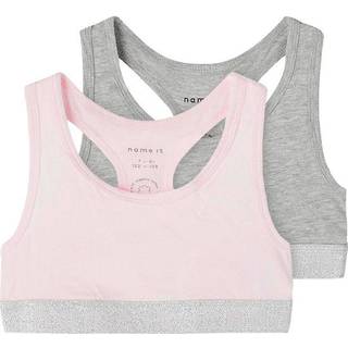 2-pak Bralette, Barely Pink/Grey, 116 cm