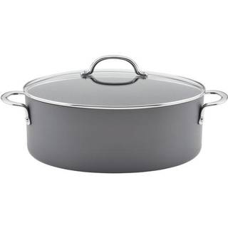 Rachael Ray 80090 Professionel Hard Anodized Nonstick Cookware Oval Pasta Pot/Braiser 8 Quart - Gray