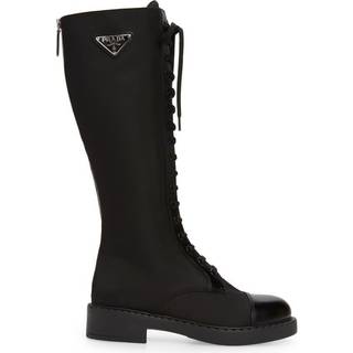 Prada Re-Nylon and leather knee-high boots - black - EU 36.5